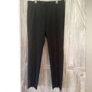 Men's Black Wool Blend Dress Pants 36/34